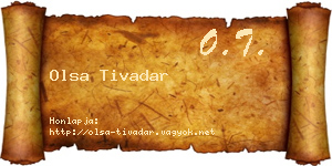 Olsa Tivadar névjegykártya